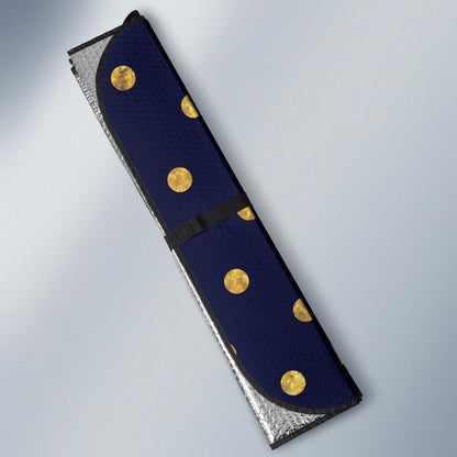 Polka Dot Gold Blue Pattern Print Design 02 Car Sun Shades-JORJUNE.COM