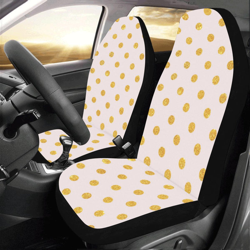 Polka Dot Gold Pink Pattern Print Design 01 Car Seat Covers (Set of 2)-JORJUNE.COM