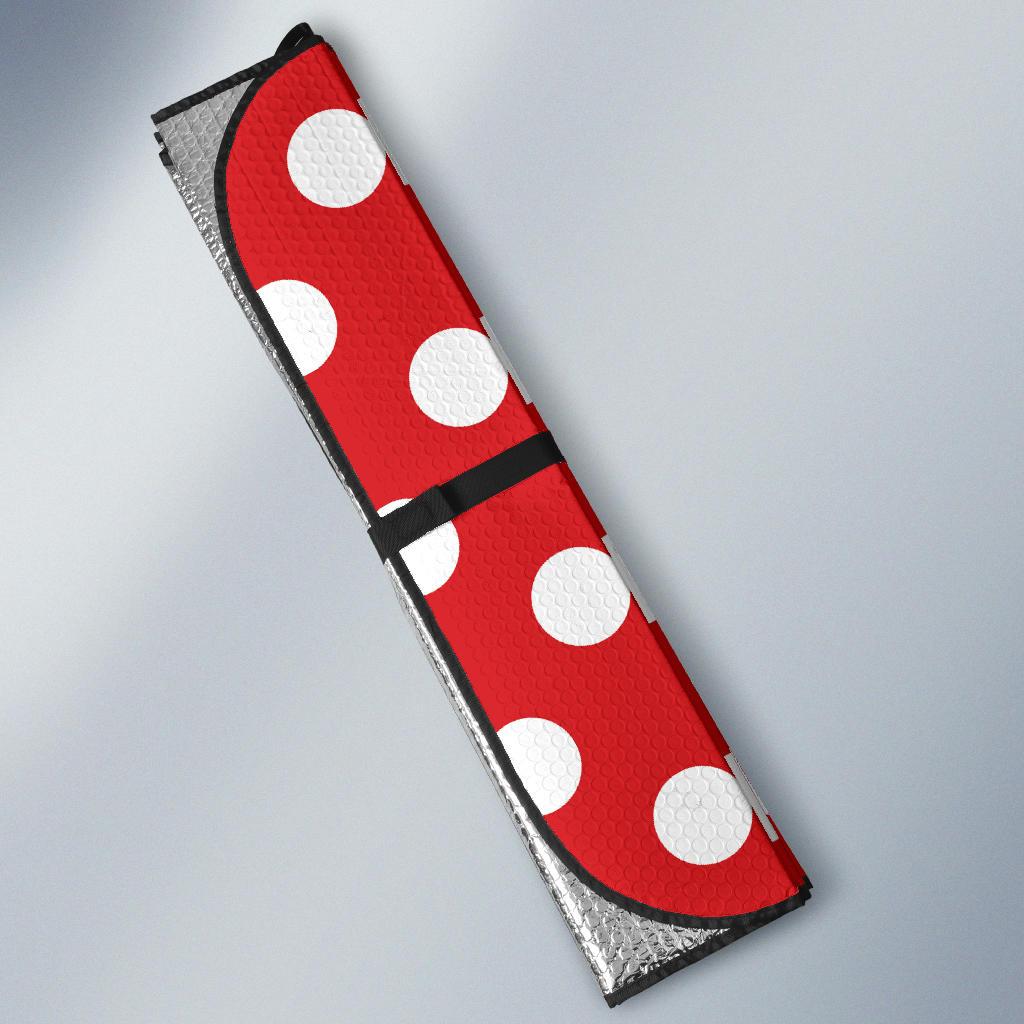 Polka Dot Red Pattern Print Design 04 Car Sun Shades-JORJUNE.COM