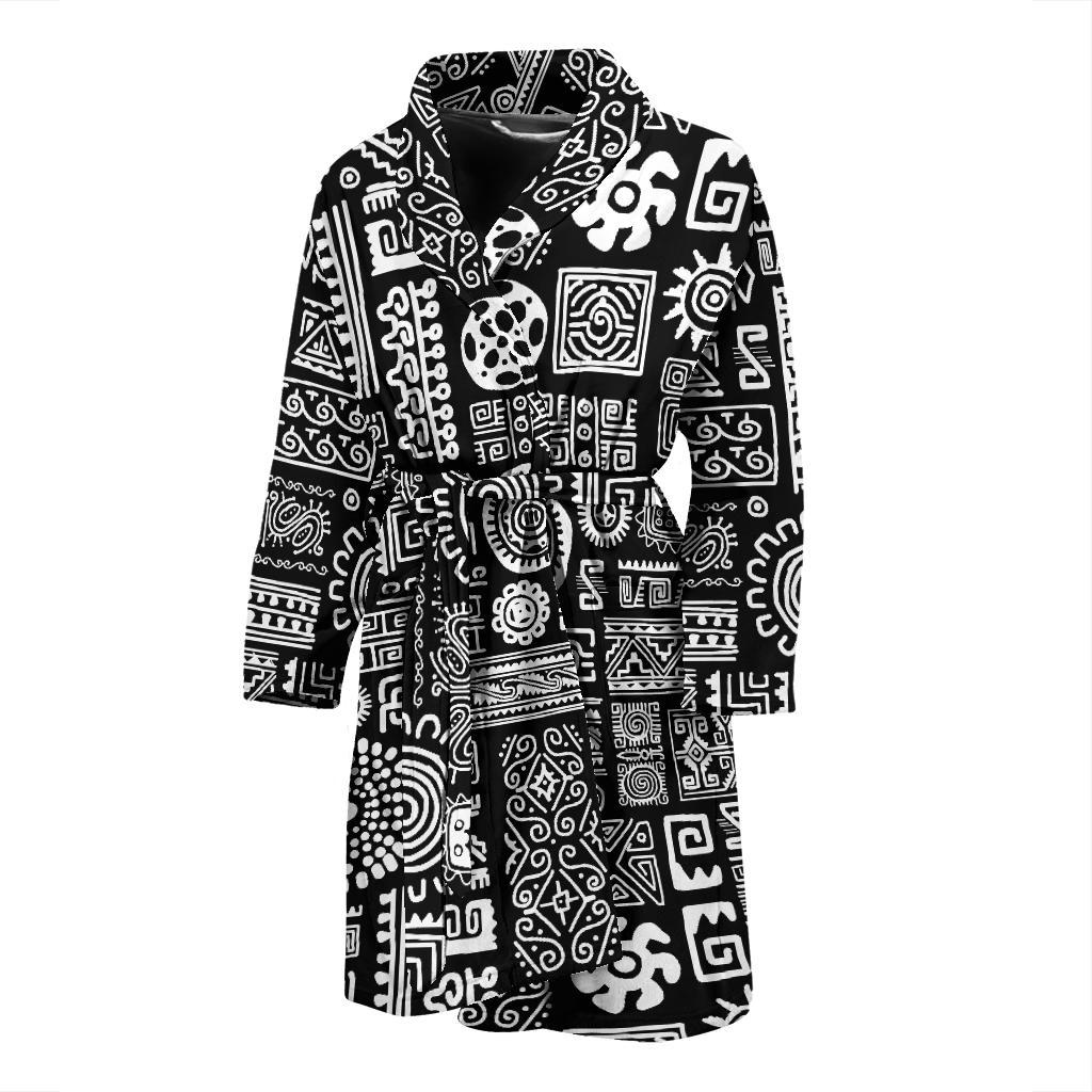 Polynesian Pattern Print Design A02 Men Bathrobe-JORJUNE.COM