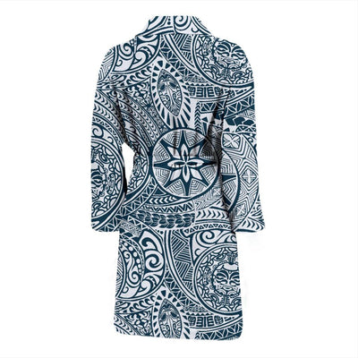 Polynesian Pattern Print Design A03 Men Bathrobe-JORJUNE.COM