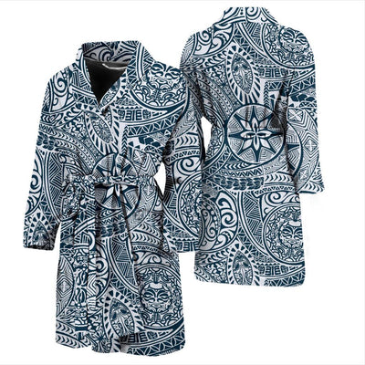 Polynesian Pattern Print Design A03 Men Bathrobe-JORJUNE.COM