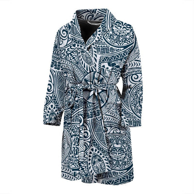 Polynesian Pattern Print Design A03 Men Bathrobe-JORJUNE.COM