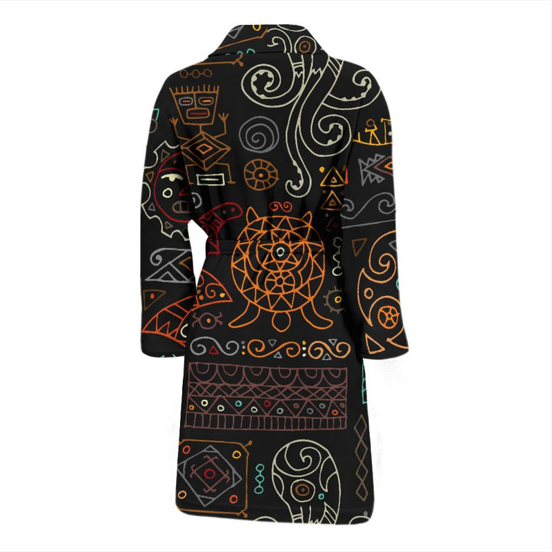 Polynesian Pattern Print Design A04 Men Bathrobe-JORJUNE.COM