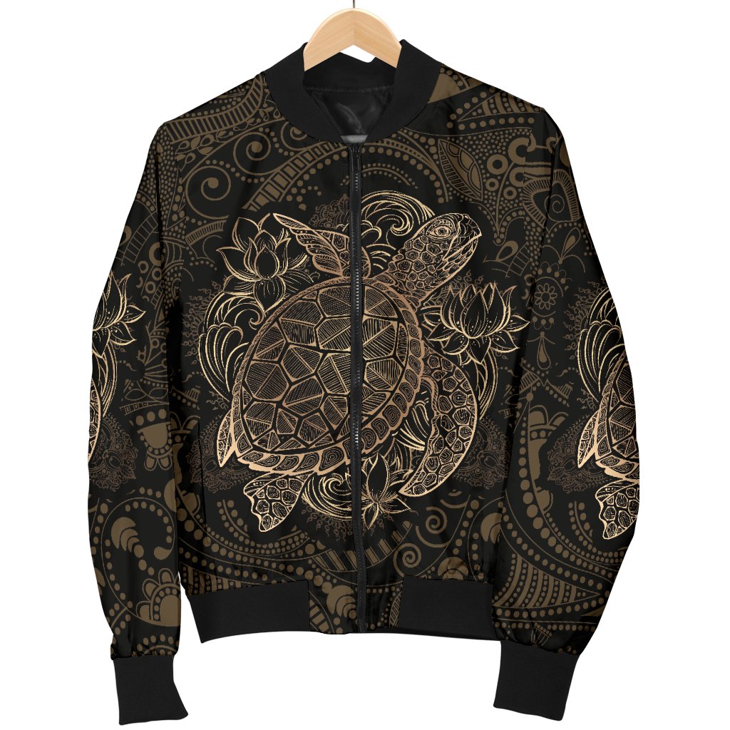 Polynesian Sea Turtle Hawaiian Mandala Men Casual Bomber Jacket