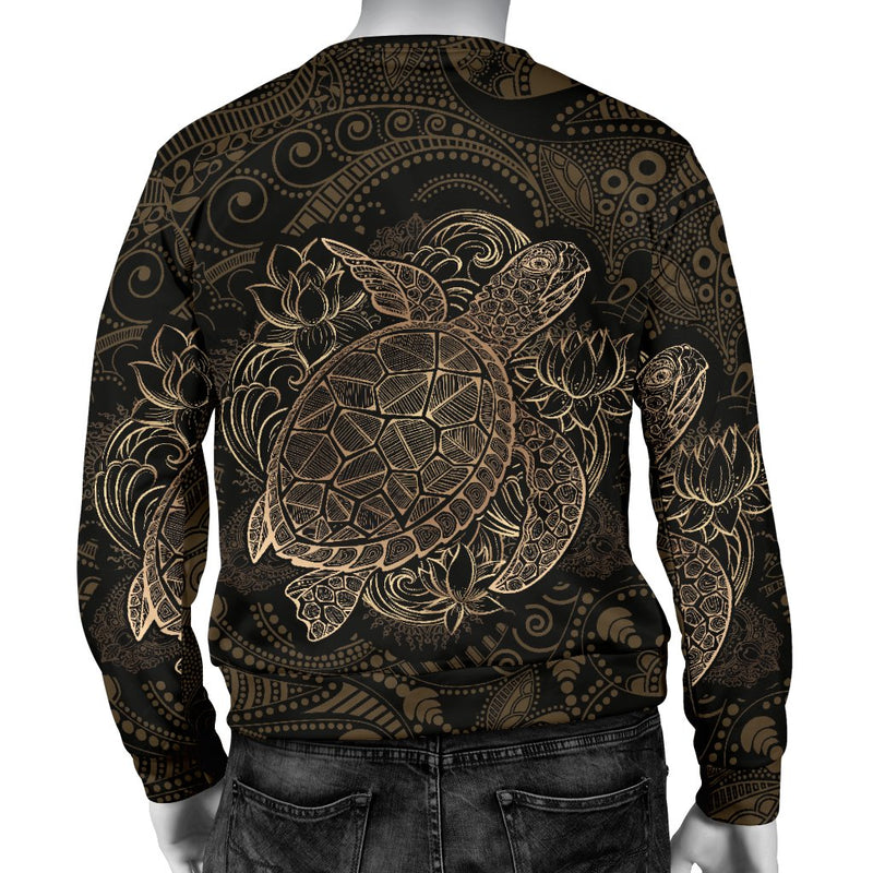 Polynesian Sea Turtle Hawaiian Mandala Men Crewneck Sweatshirt