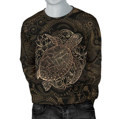 Polynesian Sea Turtle Hawaiian Mandala Men Crewneck Sweatshirt