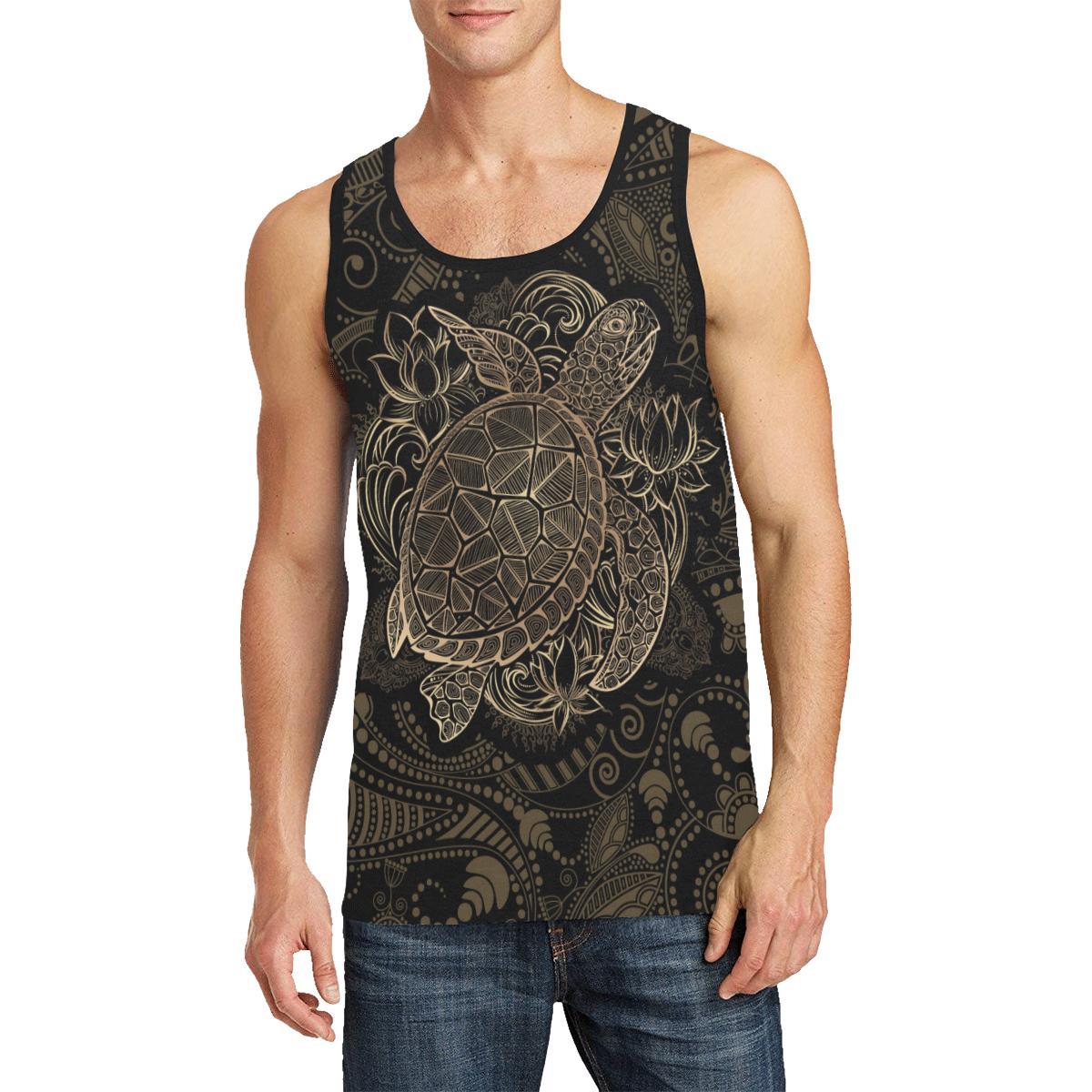 Polynesian Sea Turtle Hawaiian Mandala Men Tank Top