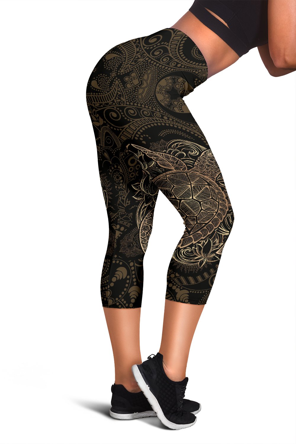 Polynesian Sea Turtle Hawaiian Mandala Women Capris