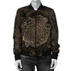 Polynesian Sea Turtle Hawaiian Mandala Women Casual Bomber Jacket