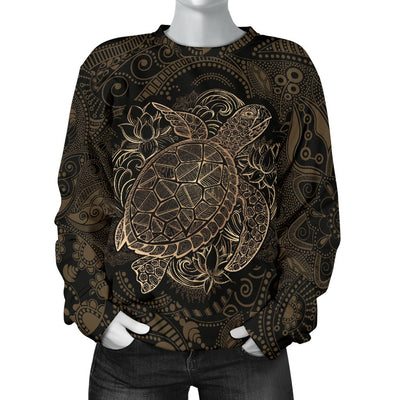 Polynesian Sea Turtle Hawaiian Mandala Women Crewneck Sweatshirt