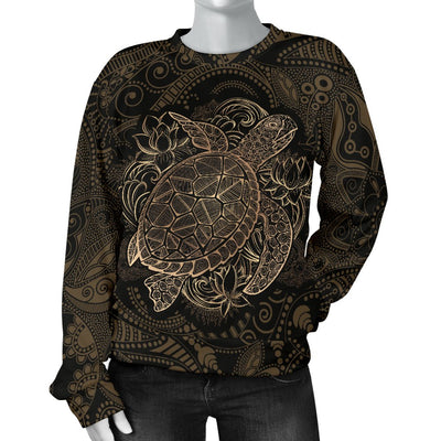 Polynesian Sea Turtle Hawaiian Mandala Women Crewneck Sweatshirt