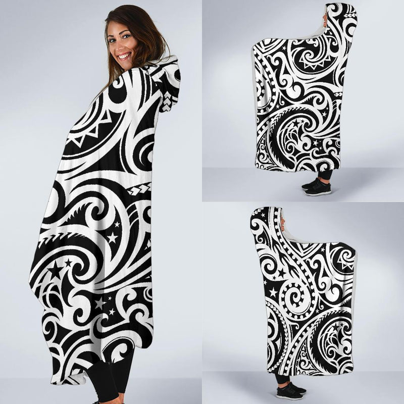 Polynesian Traditional Tribal Hooded Blanket-JORJUNE.COM