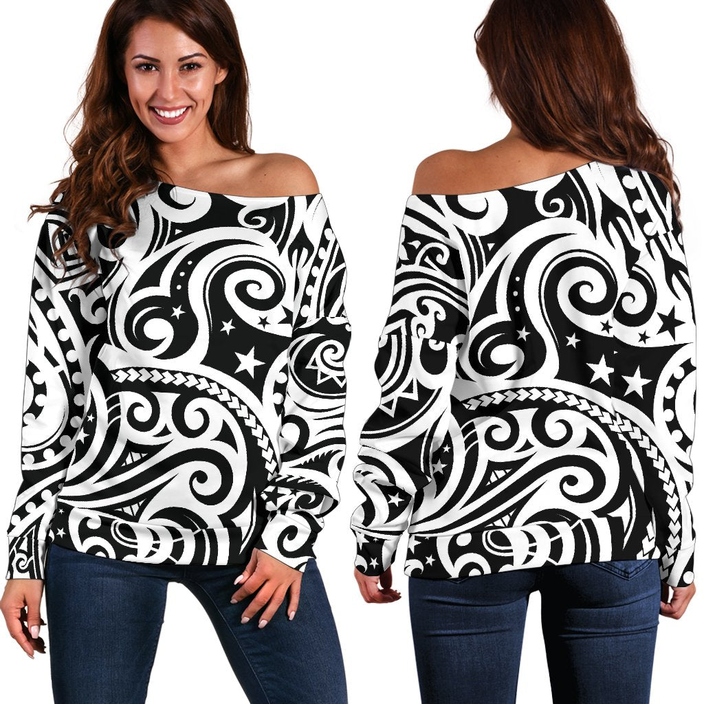 Polynesian Traditional Tribal Off Shoulder Sweatshirt