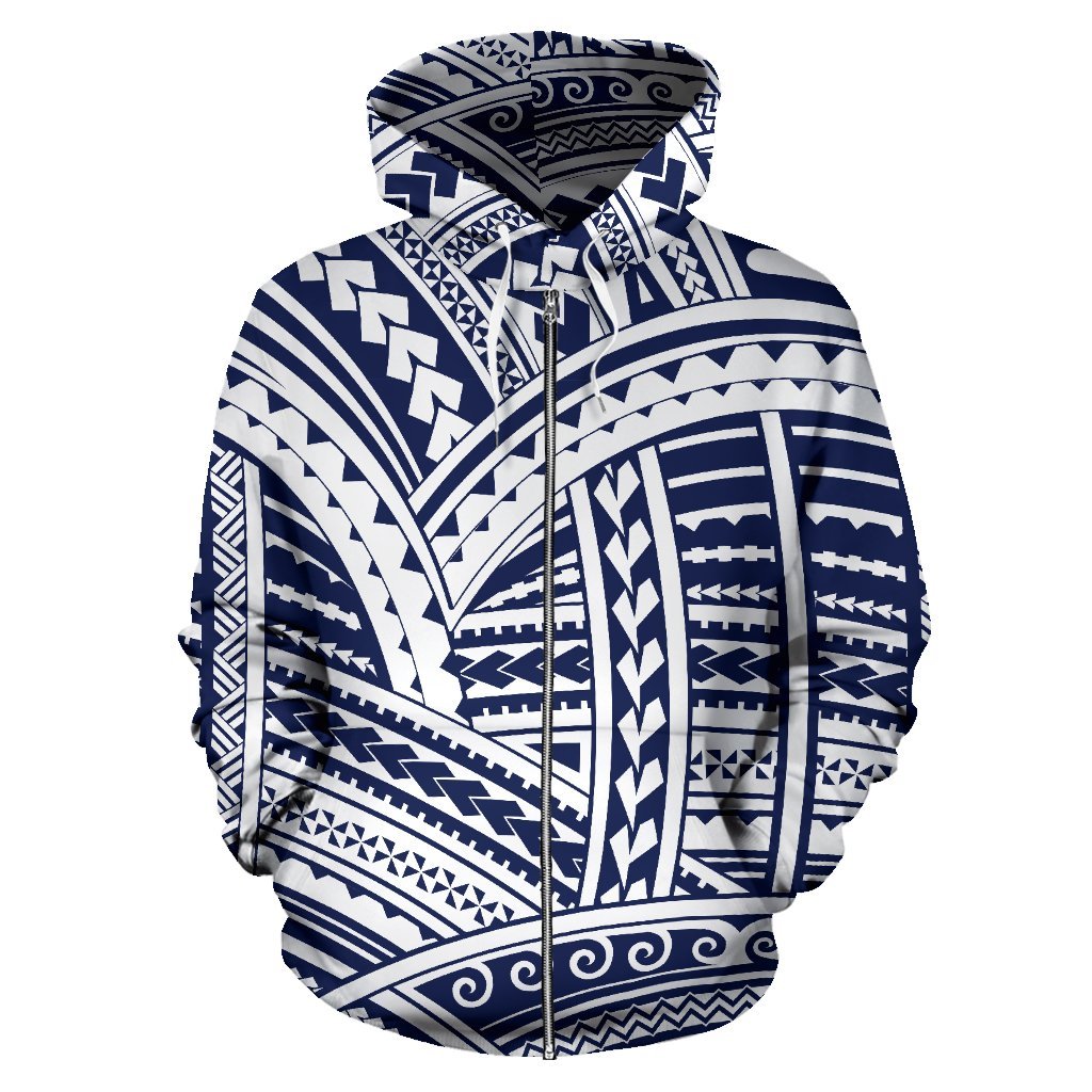 Polynesian Hawaiian Tribal All Over Zip Up Hoodie