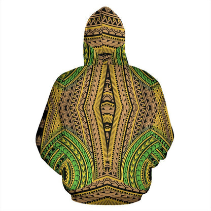 Polynesian Hawaiian Tribal Color All Over Print Hoodie