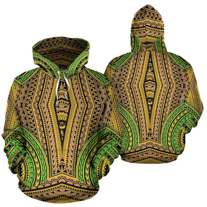 Polynesian Hawaiian Tribal Color All Over Print Hoodie