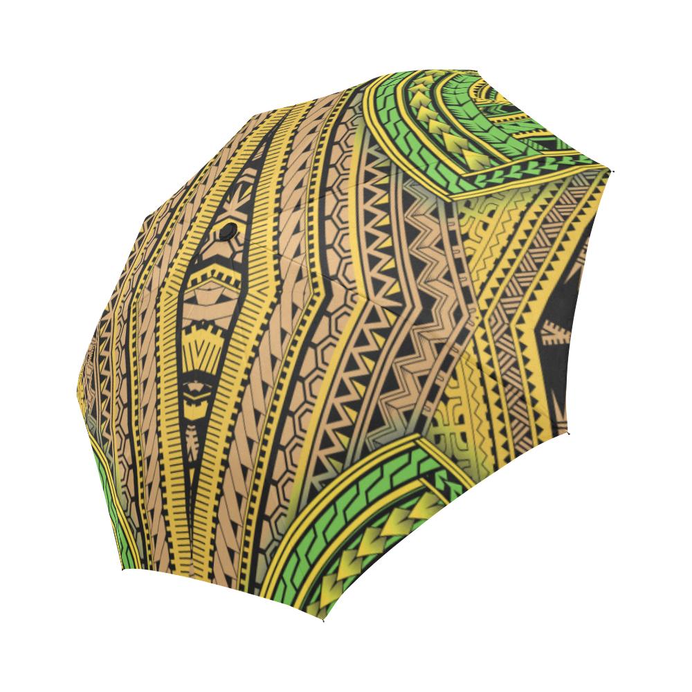 Polynesian Tribal Color Automatic Foldable Umbrella