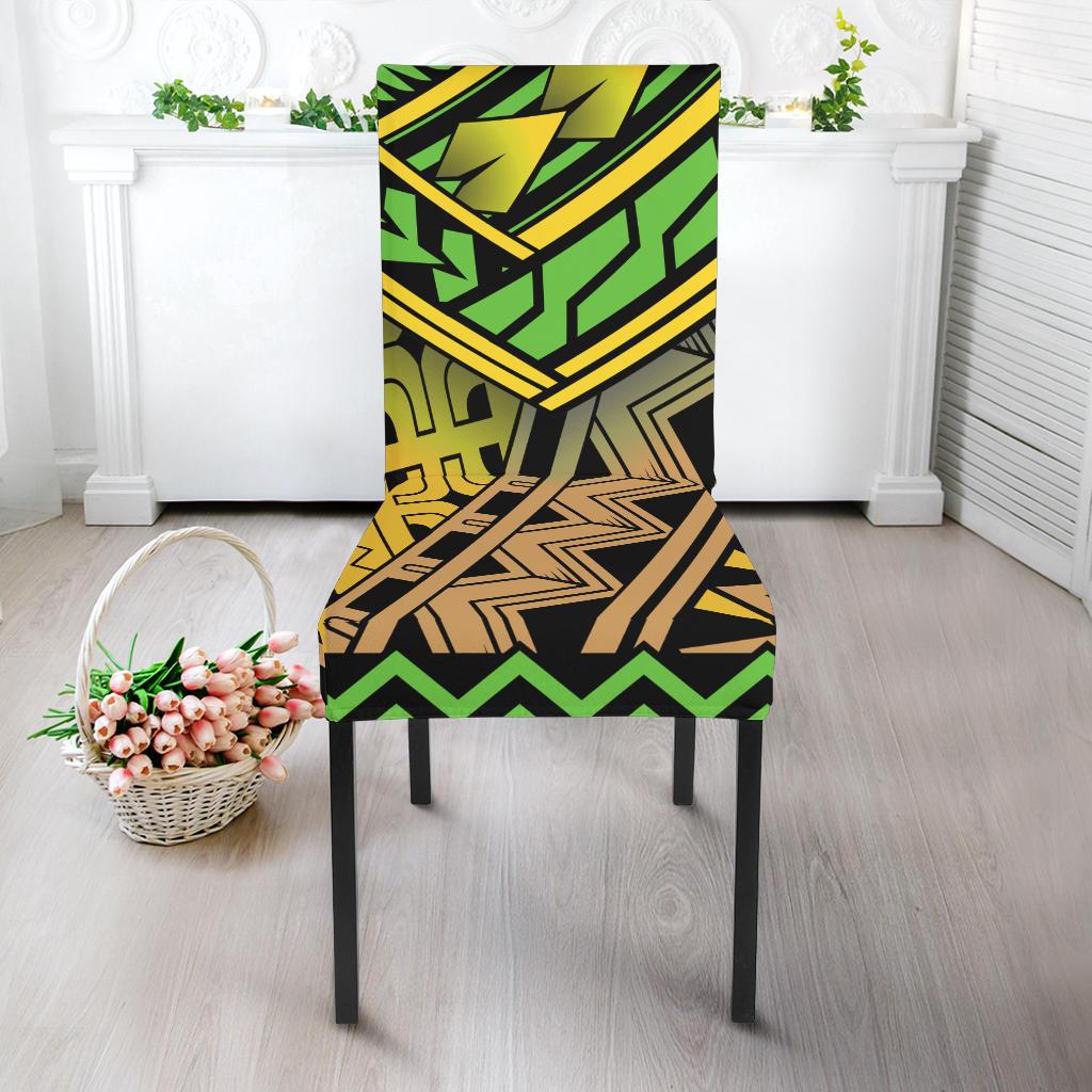 Polynesian Tribal Color Dining Chair Slipcover-JORJUNE.COM