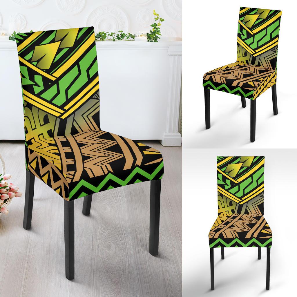 Polynesian Tribal Color Dining Chair Slipcover-JORJUNE.COM