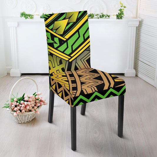 Polynesian Tribal Color Dining Chair Slipcover-JORJUNE.COM