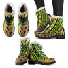 Polynesian Tribal Color Faux Fur Leather Boots