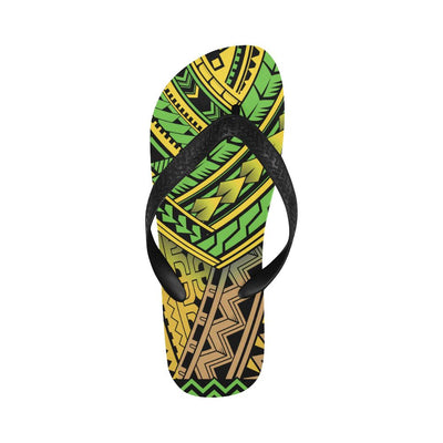 Polynesian Tribal Color Flip Flops-JorJune
