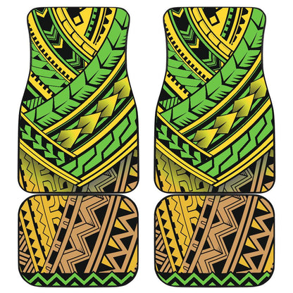 Polynesian Tribal Color Front and Back Car Floor Mats