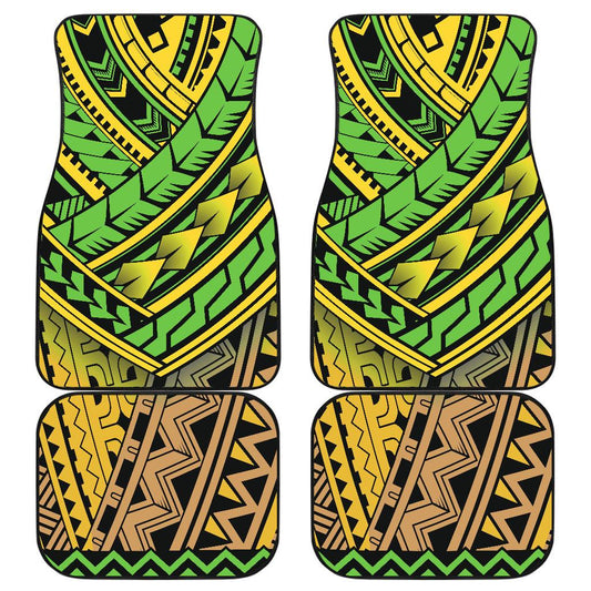 Polynesian Tribal Color Front and Back Car Floor Mats