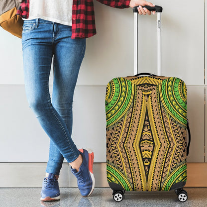 Polynesian Hawaiian Tribal Color Luggage Cover Protector