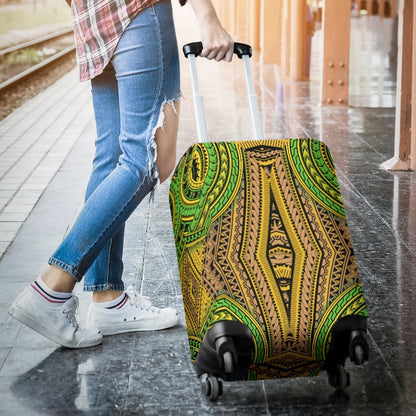 Polynesian Hawaiian Tribal Color Luggage Cover Protector