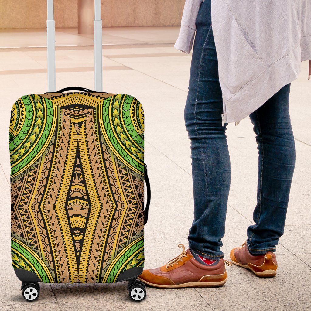 Polynesian Hawaiian Tribal Color Luggage Cover Protector