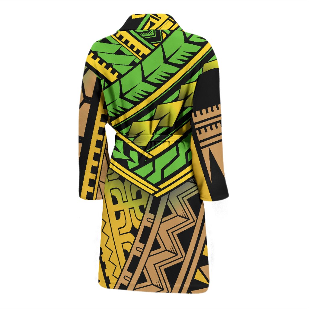 Polynesian Tribal Color Men Bath Robe