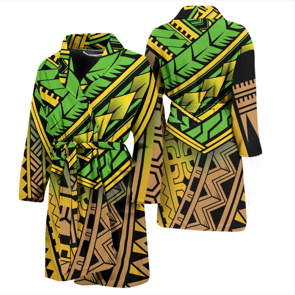 Polynesian Tribal Color Men Bath Robe