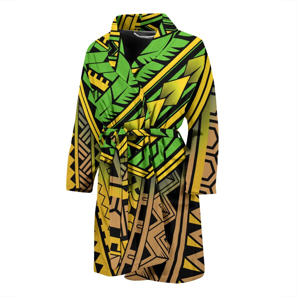 Polynesian Tribal Color Men Bath Robe