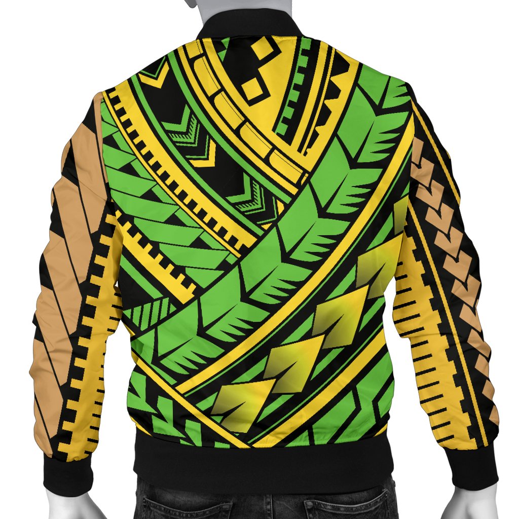 Polynesian Tribal Color Men Casual Bomber Jacket