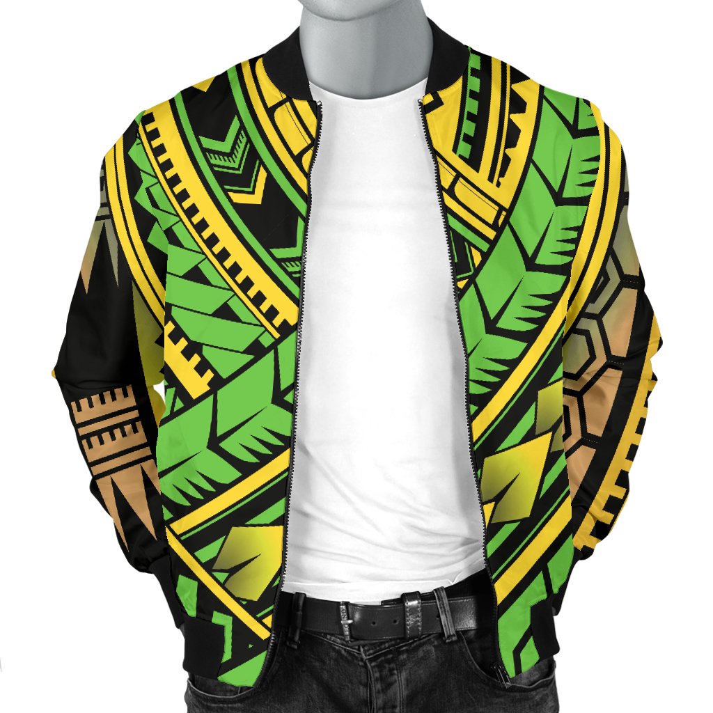 Polynesian Tribal Color Men Casual Bomber Jacket