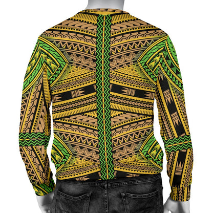 Polynesian Tribal Color Men Crewneck Sweatshirt