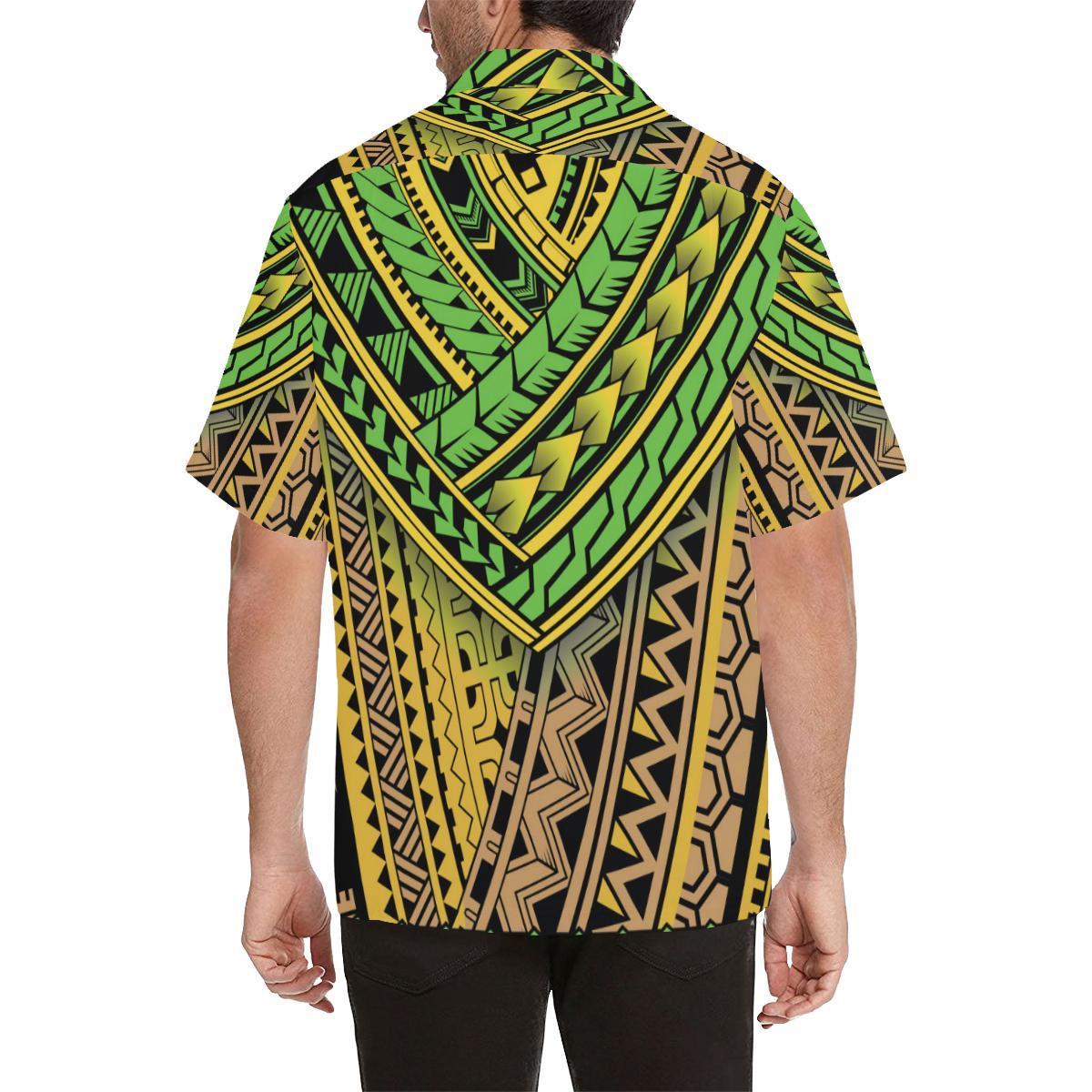 Polynesian Tribal Color Men Hawaiian Shirt-JorJune