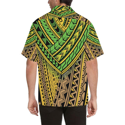 Polynesian Tribal Color Men Hawaiian Shirt-JorJune