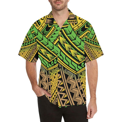 Polynesian Tribal Color Men Hawaiian Shirt-JorJune