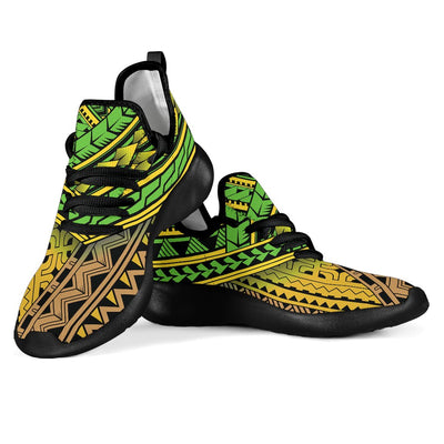 Polynesian Tribal Color Mesh Knit Sneakers Shoes