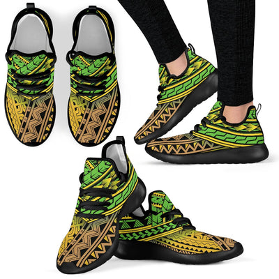 Polynesian Tribal Color Mesh Knit Sneakers Shoes