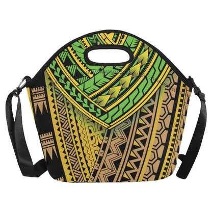 Polynesian Tribal Color Neoprene Lunch Bag-JorJune