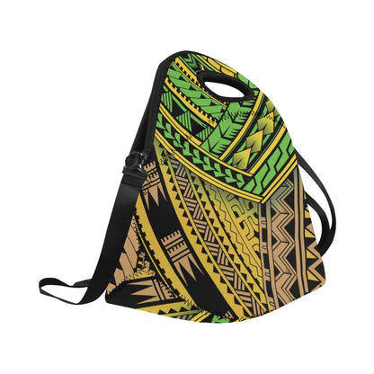 Polynesian Tribal Color Neoprene Lunch Bag-JorJune