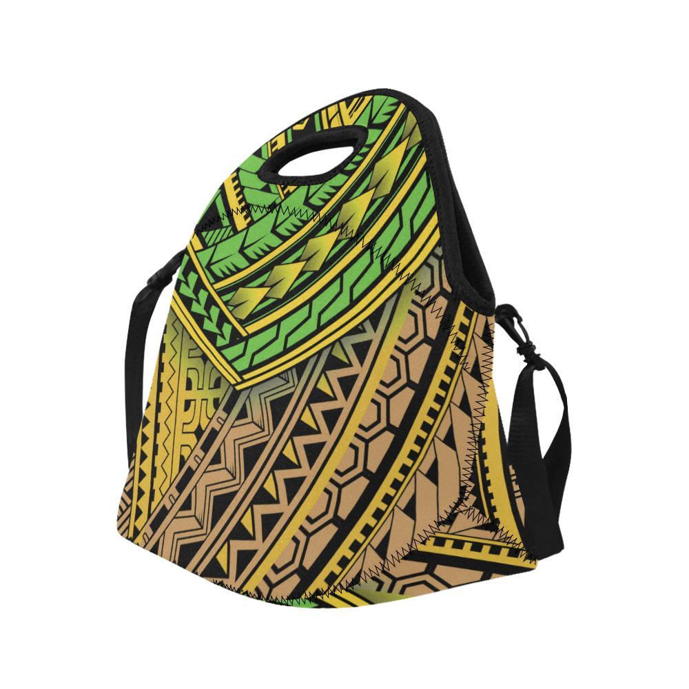 Polynesian Tribal Color Neoprene Lunch Bag-JorJune
