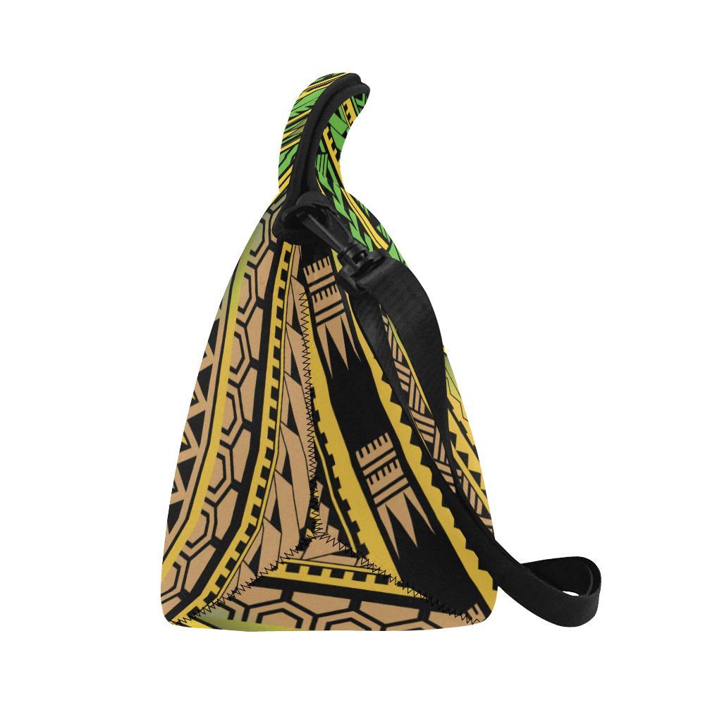 Polynesian Tribal Color Neoprene Lunch Bag-JorJune