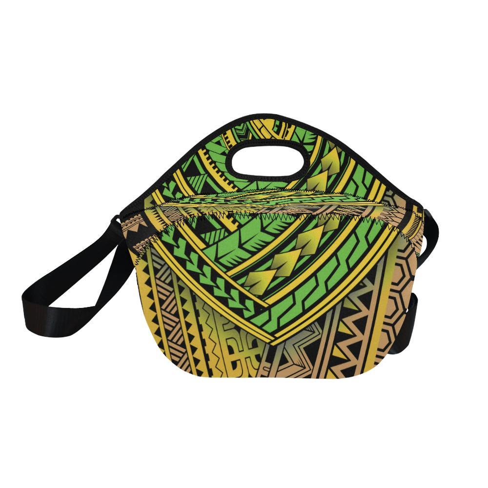 Polynesian Tribal Color Neoprene Lunch Bag-JorJune