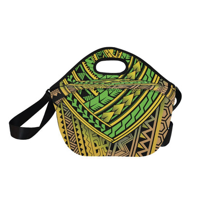 Polynesian Tribal Color Neoprene Lunch Bag-JorJune