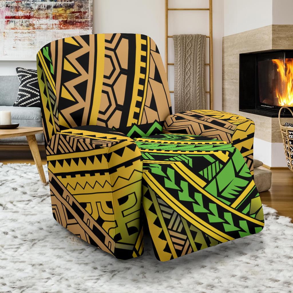 Polynesian Tribal Color Recliner Slipcover-JORJUNE.COM